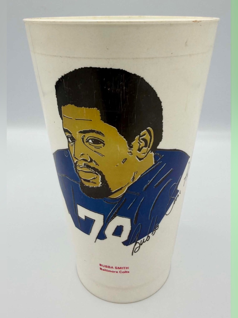 Bubba Smith Baltimore Colts 7/11 Plastic Football Cup Holds 14 oz. Slurpee NFL